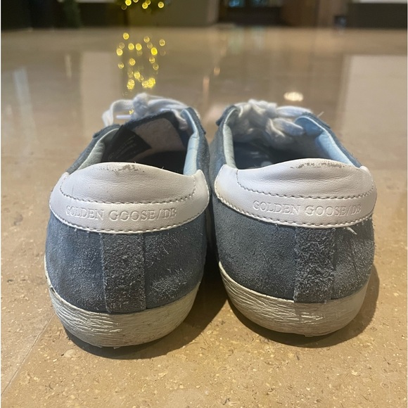 GOLDEN GOOSE Superstar Sneakers Light Blue Suede & White Leather 34EU - Picture 6 of 7
